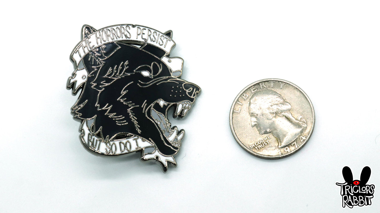 Black Wolf "The Horrors Persist" Enamel Pin