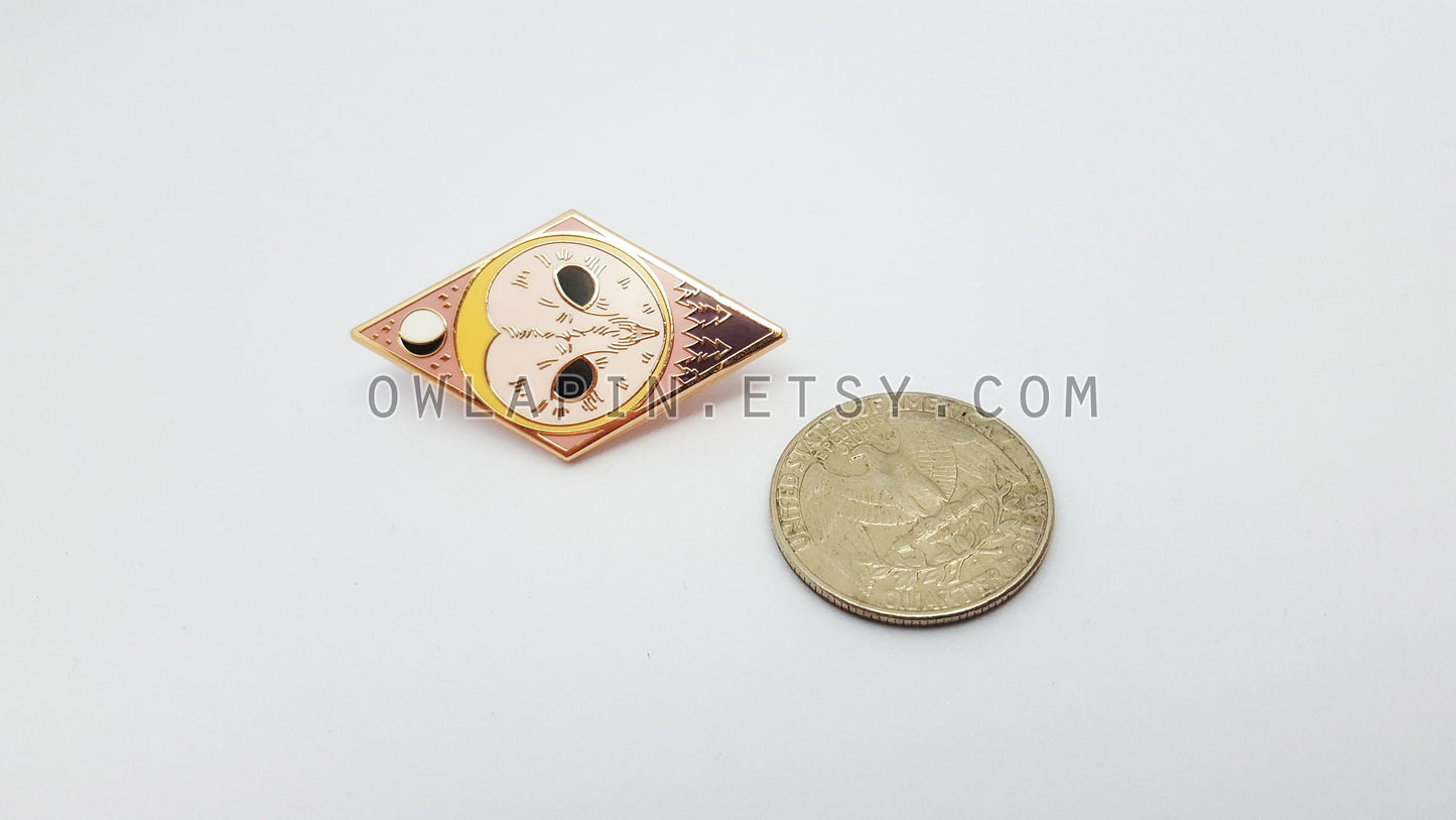 Barn Owl Enamel Pin, Lapel Pin 1.5"