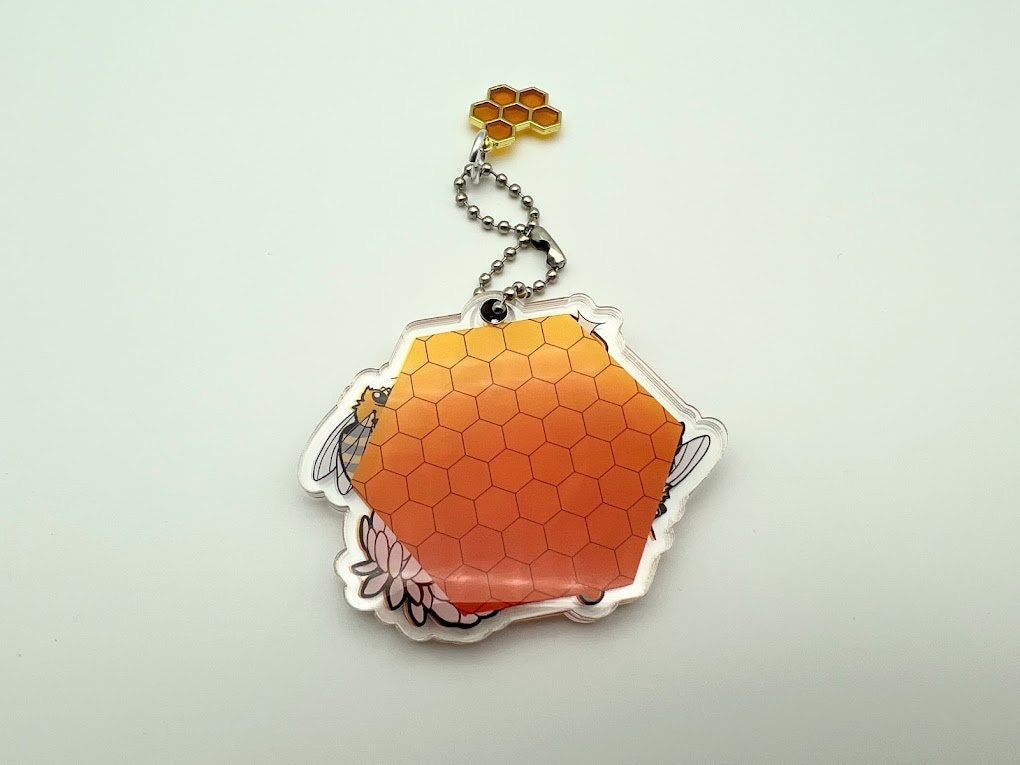 Bee Honeycomb Photo Frame Keychain