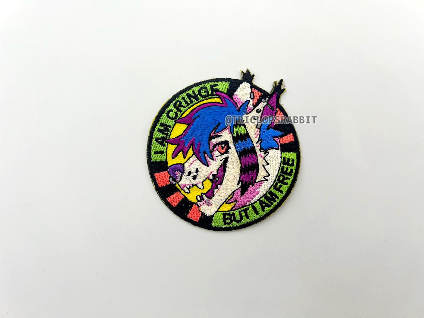 I Am Cringe But I Am Free Sparkledog Iron-On Patch