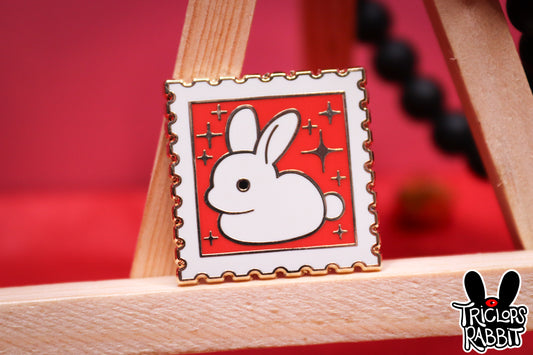 Bunny Rabbit Stamp Enamel Pin