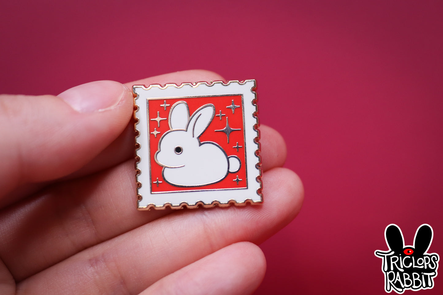 Bunny Rabbit Stamp Enamel Pin