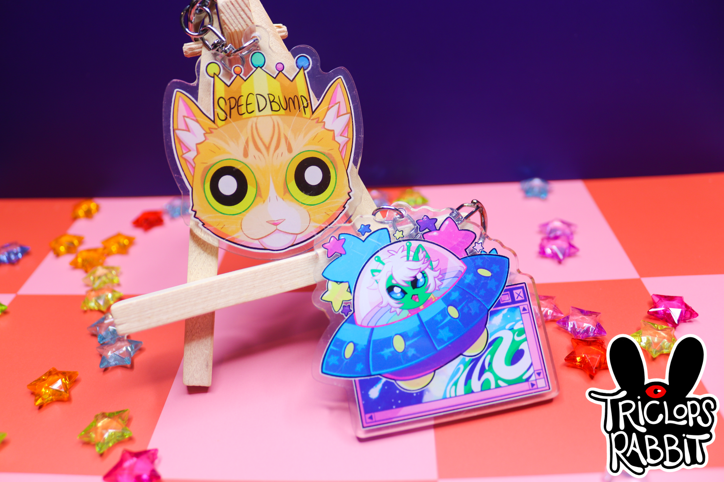 Speedbump and Horseradish (Cat) Keychain