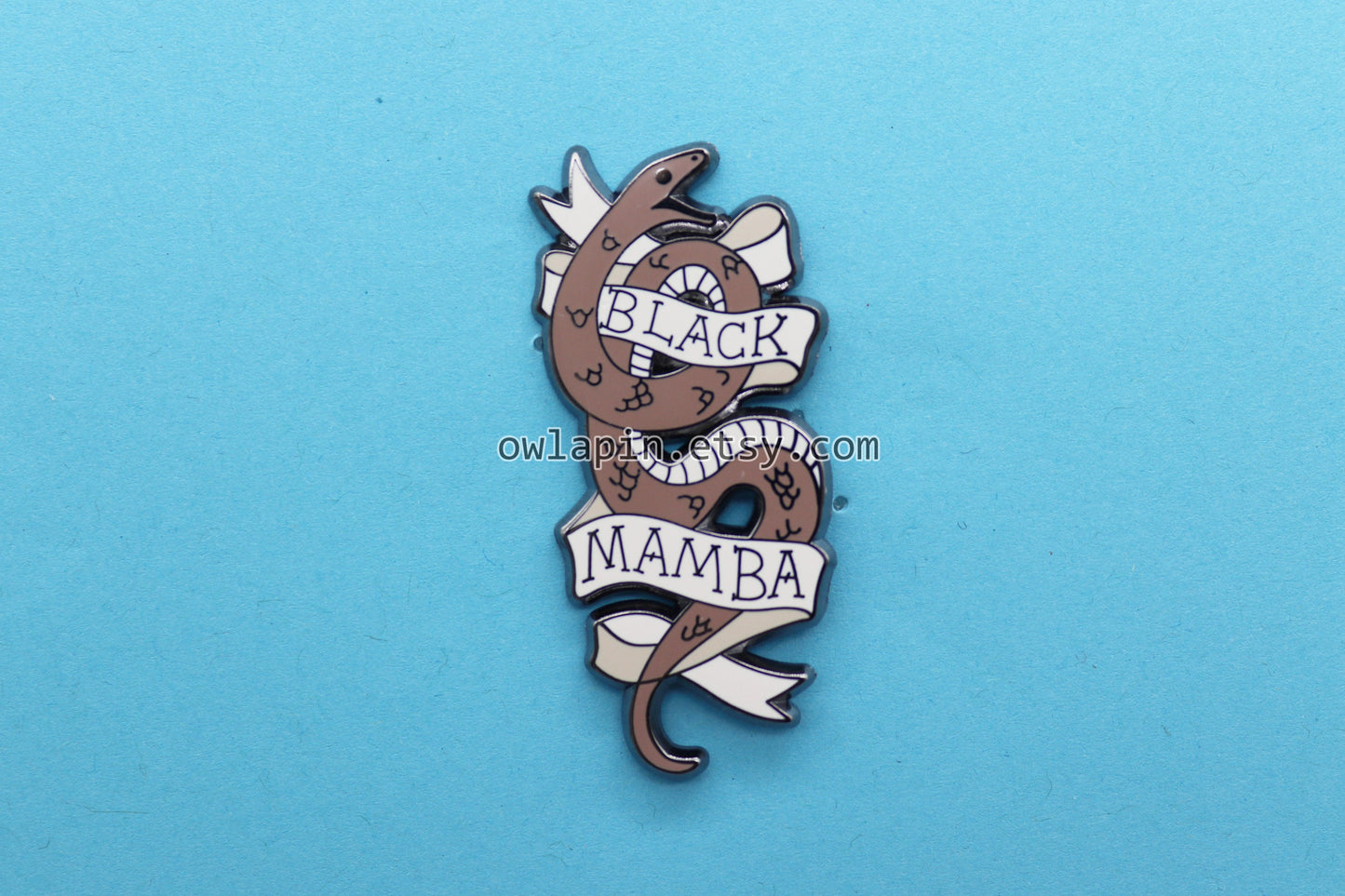 Black Mamba Snake Enamel Pin