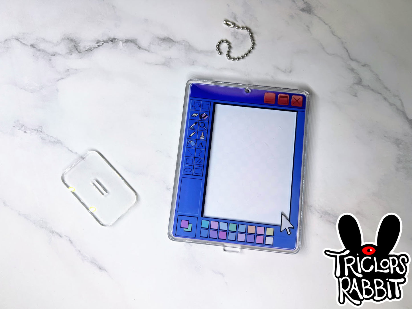 Computer Window MS Paint Photo Card Holder Keychain Standee