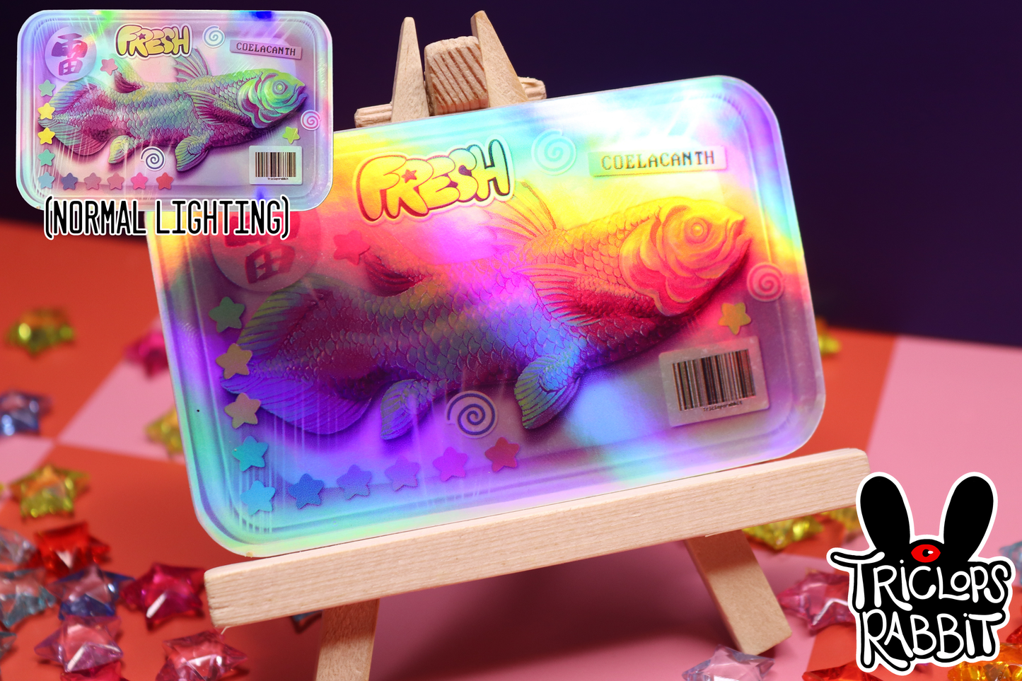 Coelacanth Holographic Vinyl Sticker