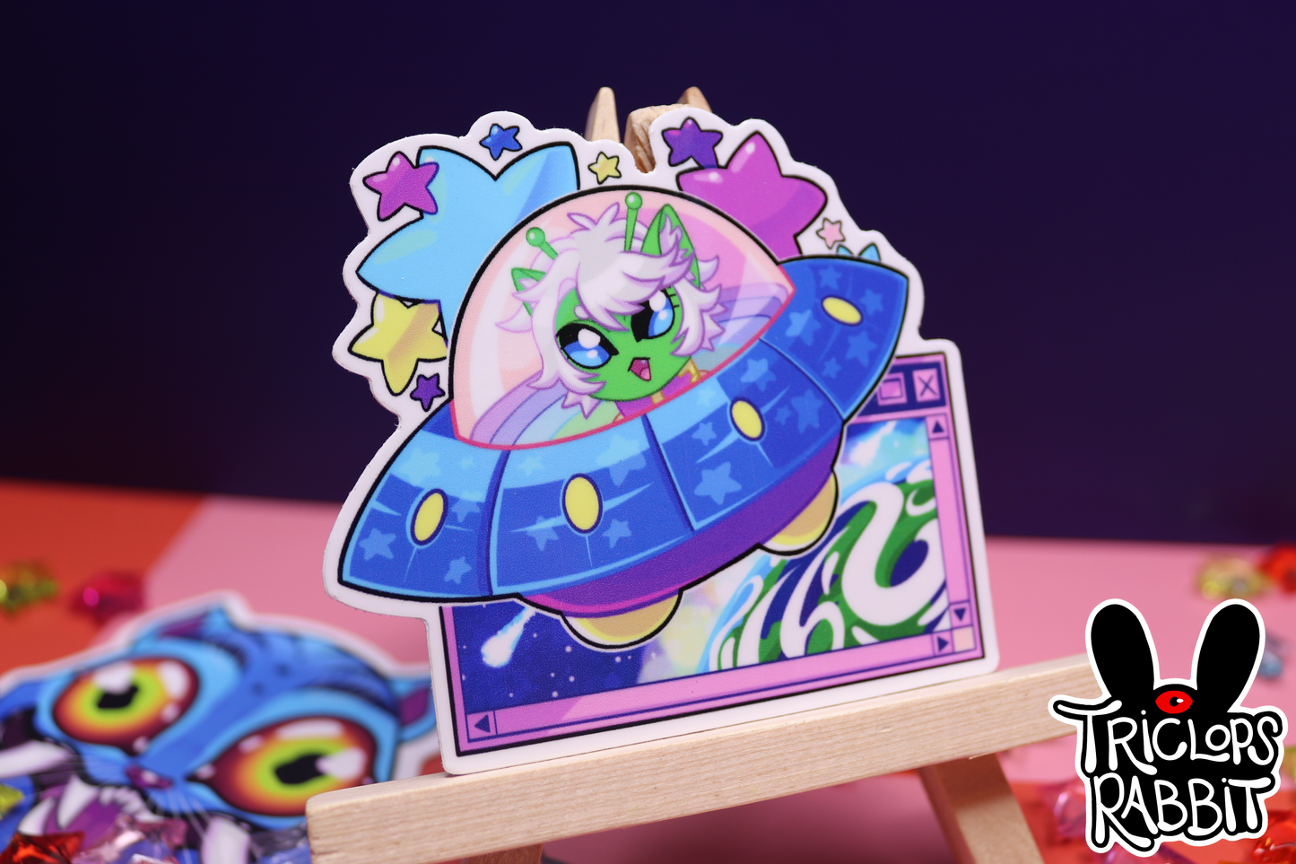 Alien Cat Vinyl Sticker