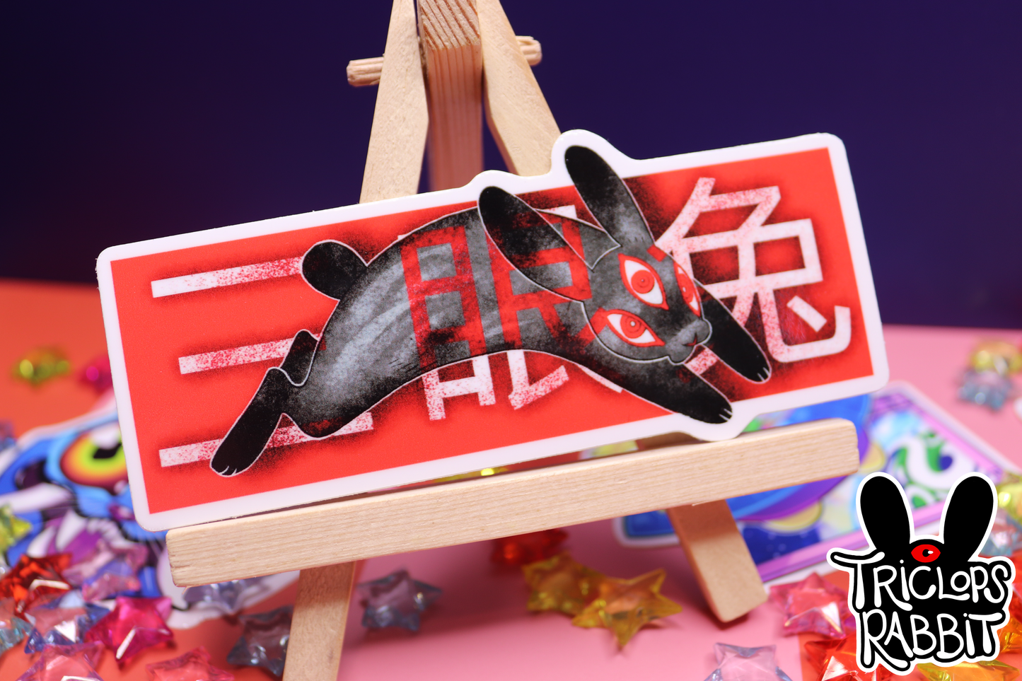 Triclops Rabbit Vinyl Sticker