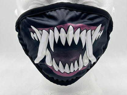 Demon Oni Tusk Monster Dust Face Mask With Filter Pocket