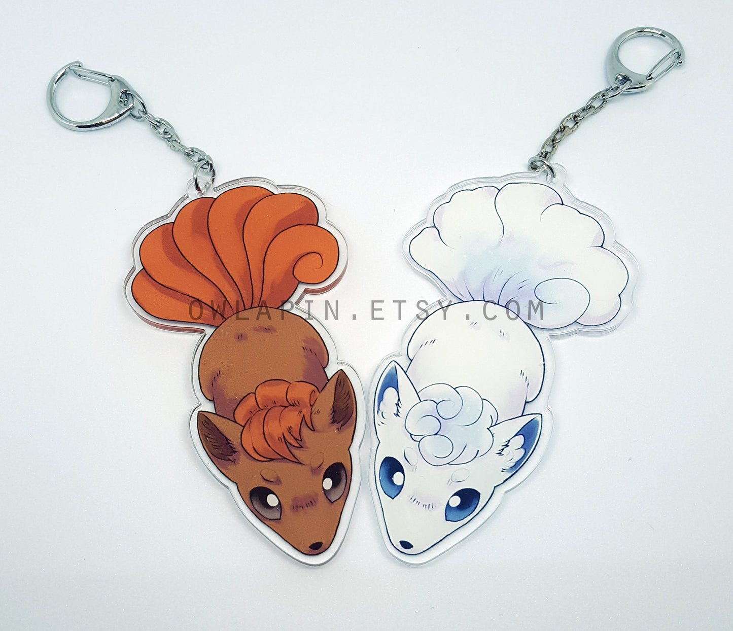 Orange and White Fox Keychain - Cute Paws