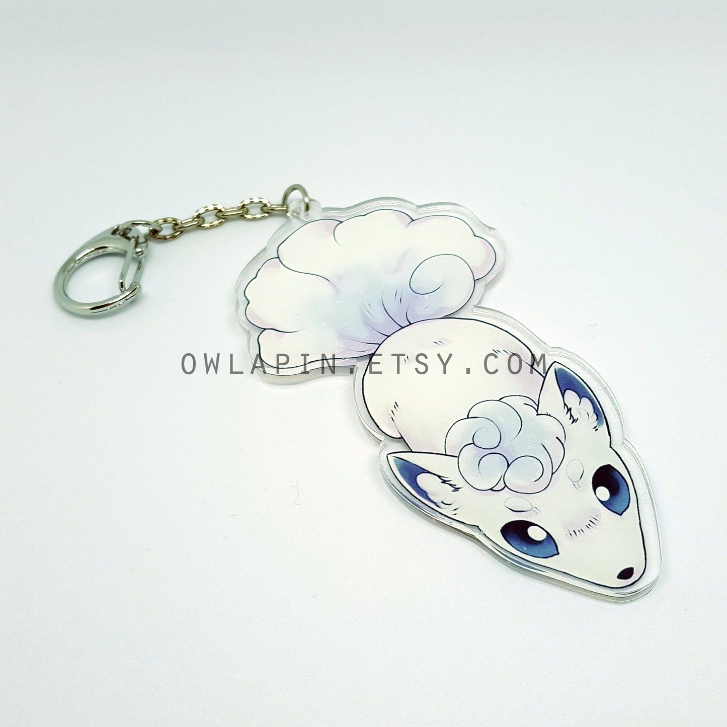Orange and White Fox Keychain - Cute Paws