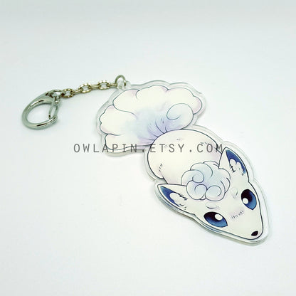 Orange and White Fox Keychain - Cute Paws