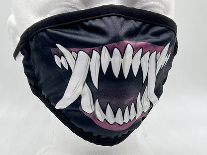 Demon Oni Tusk Monster Dust Face Mask With Filter Pocket