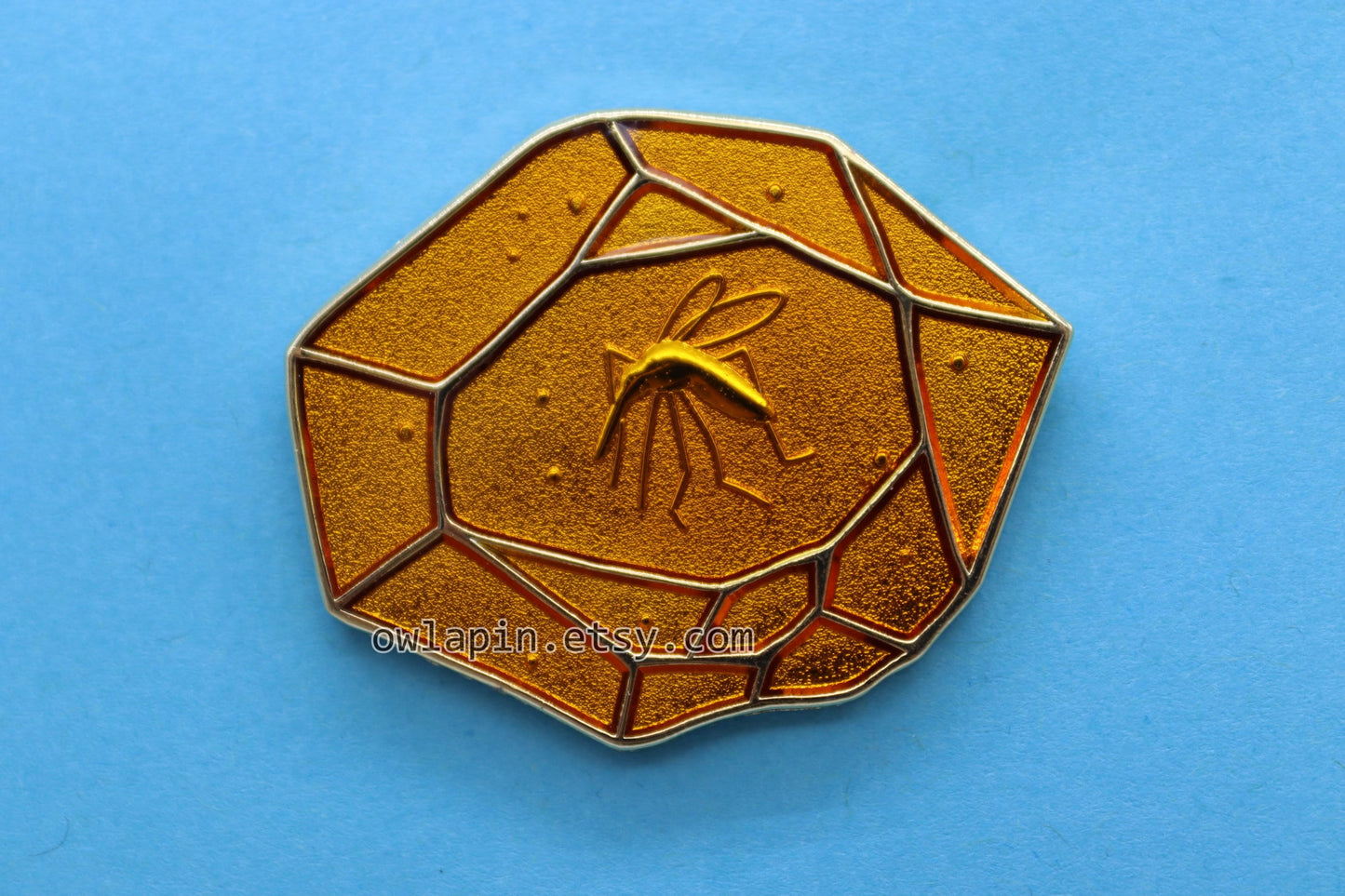 Jurassic Park Amber Mosquito Enamel Pin