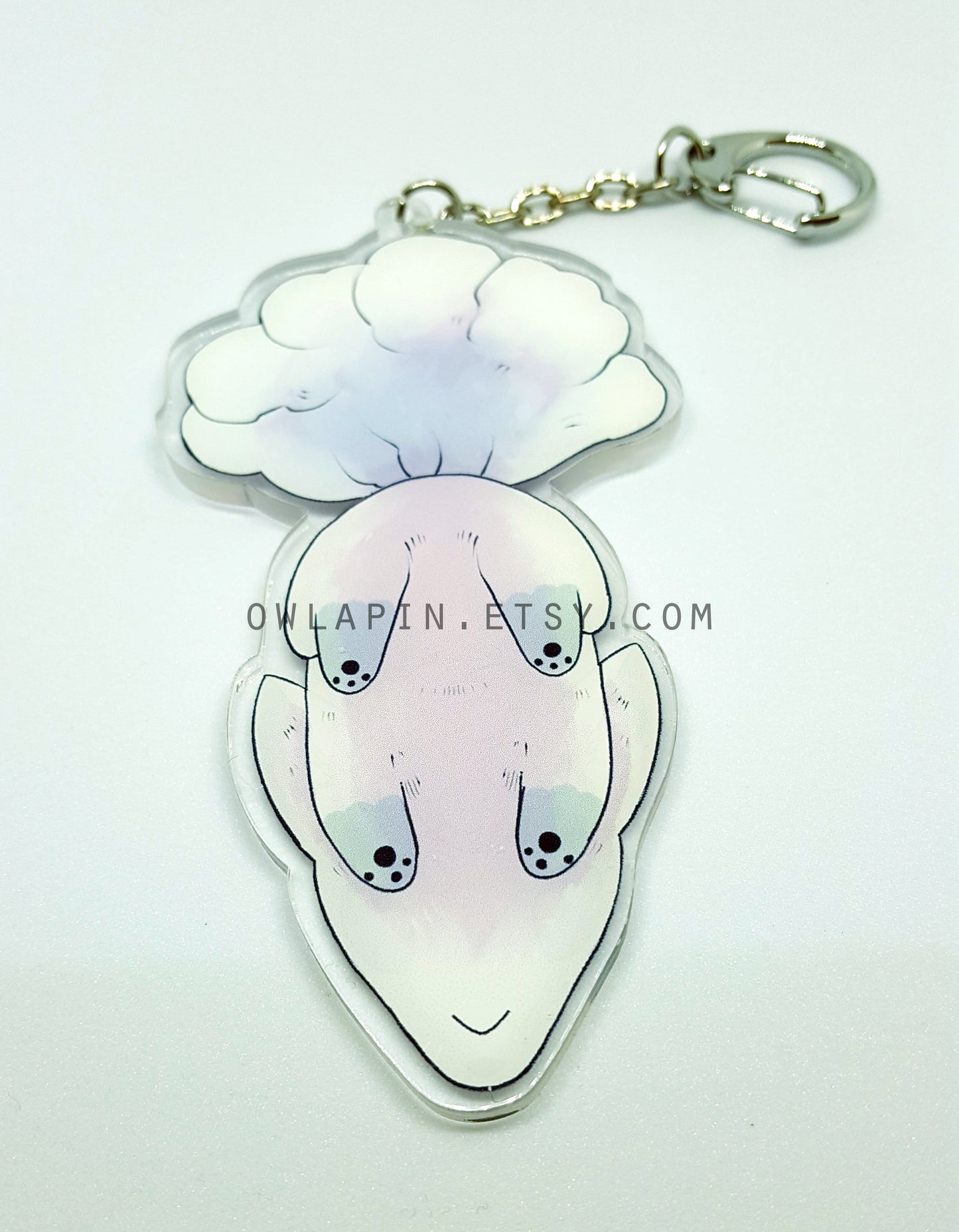 Orange and White Fox Keychain - Cute Paws