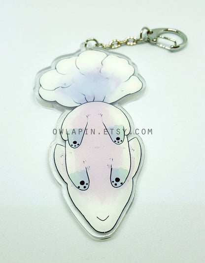 Orange and White Fox Keychain - Cute Paws