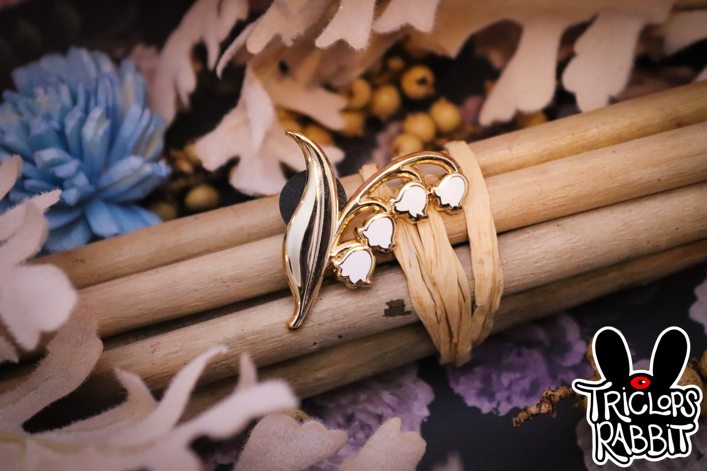 Lily of the Valley and Ginkgo Leaf 3D Metal Pins