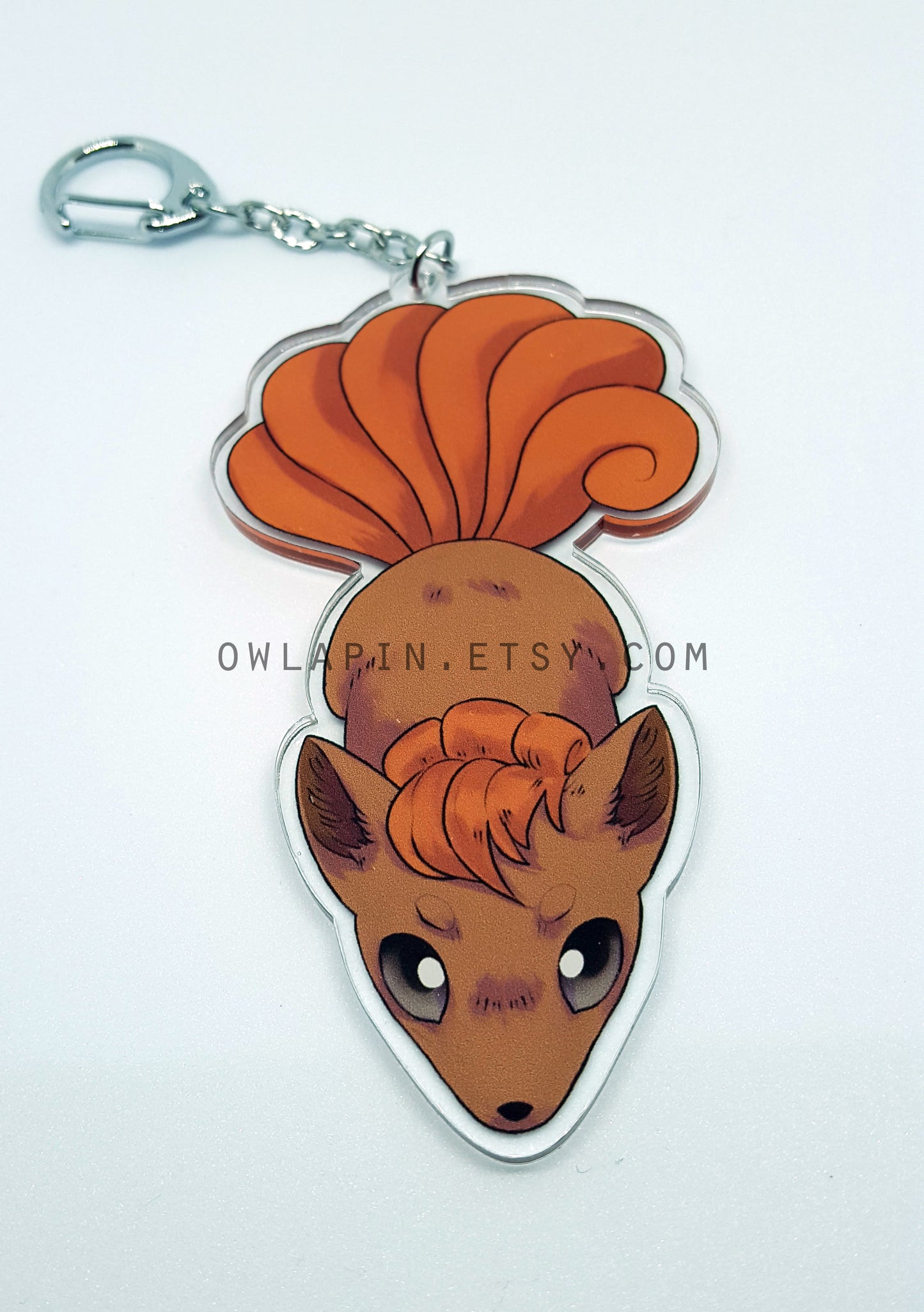Orange and White Fox Keychain - Cute Paws