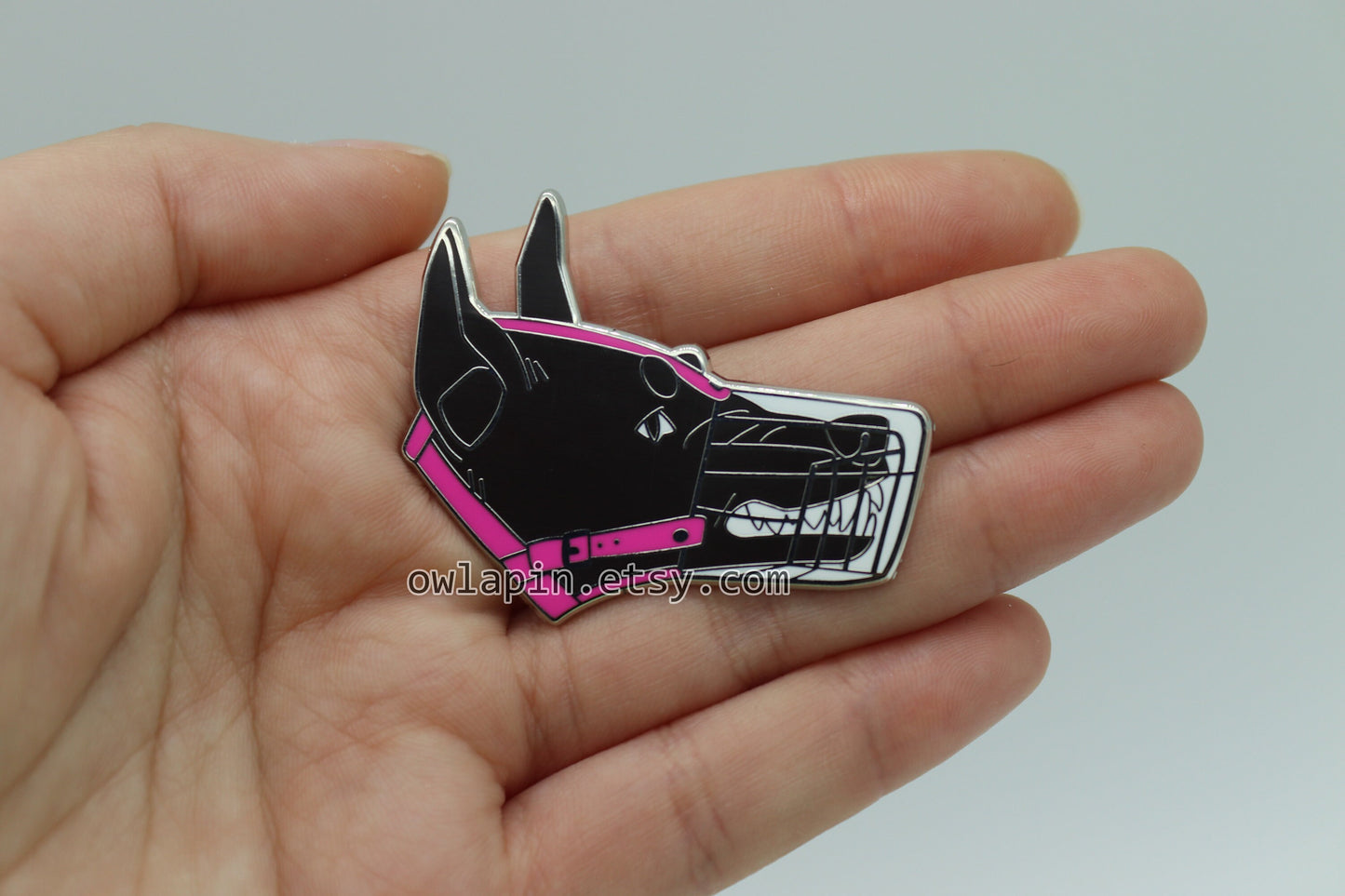 Muzzled Dog Enamel Pin