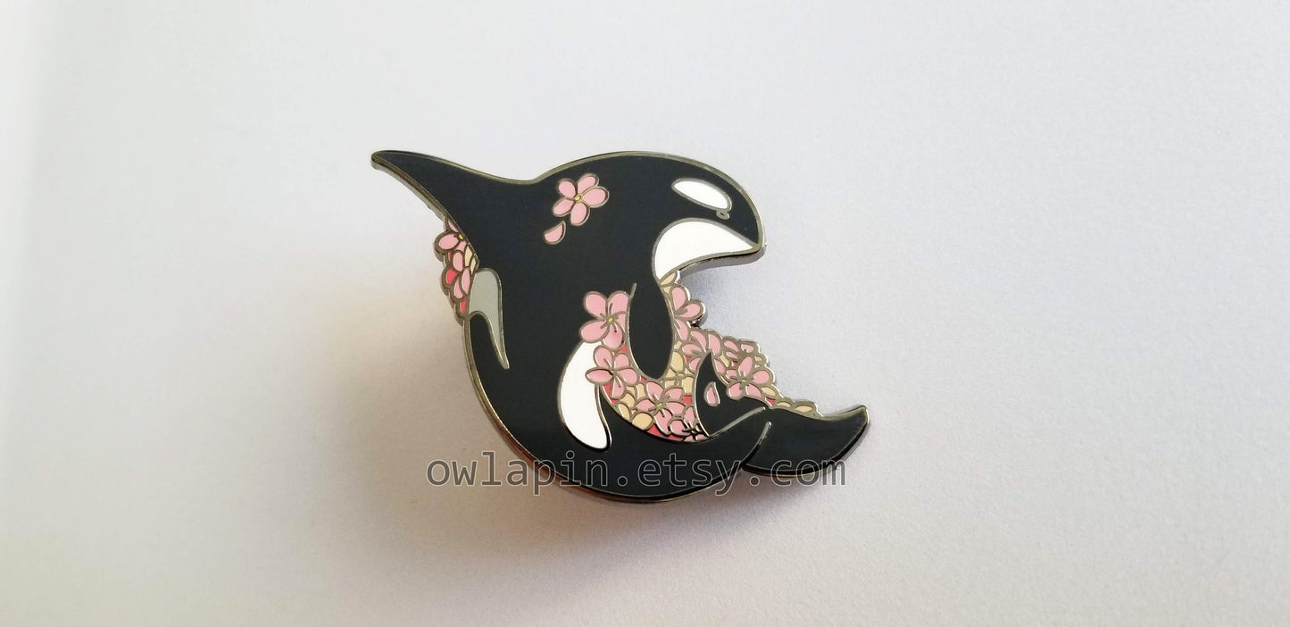 Orca Killer Whale Enamel Pin 2 1/4"