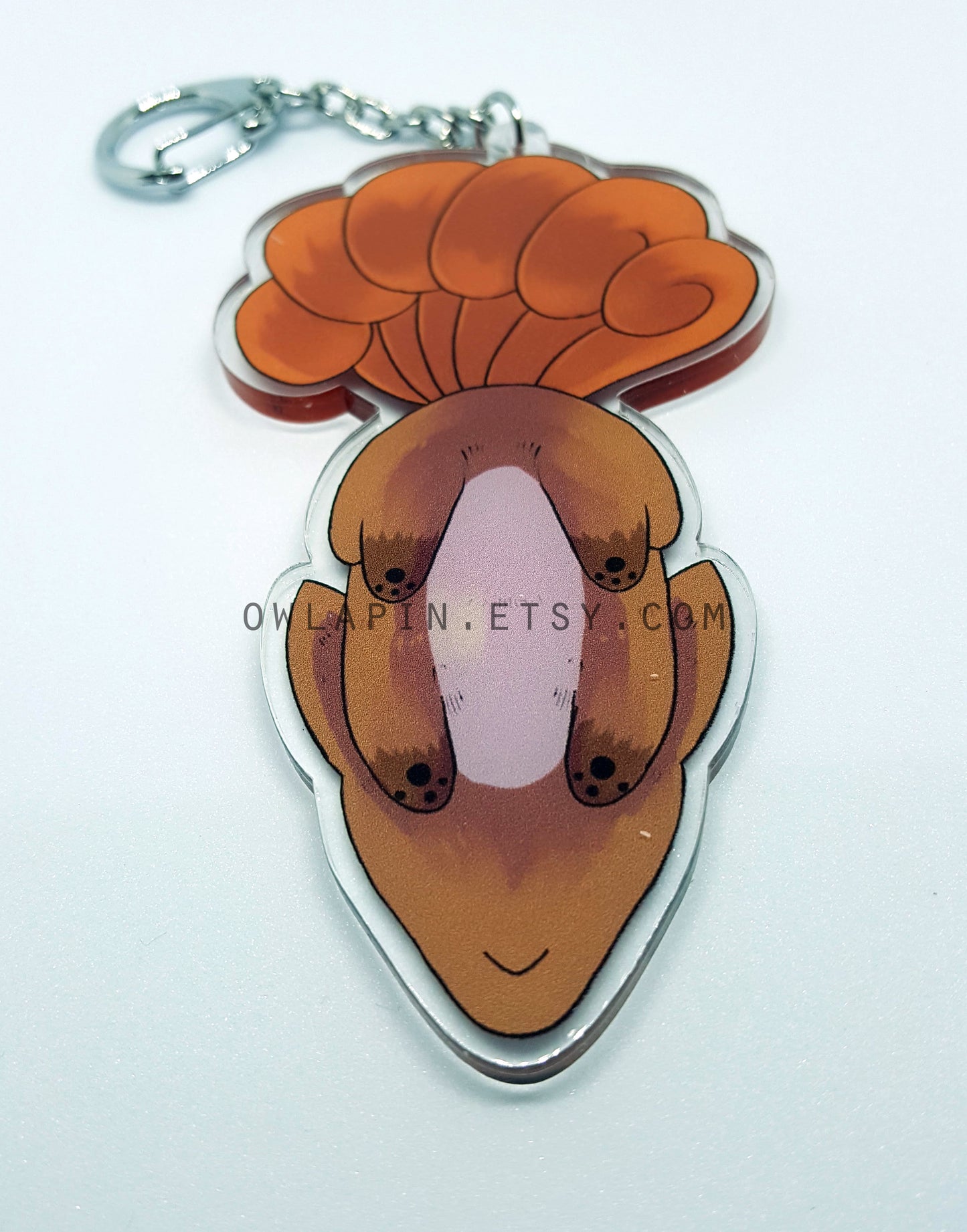 Orange and White Fox Keychain - Cute Paws