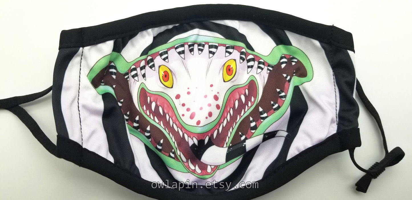Beetlejuice Sandworm Monster Dust Face Mask With Filter Pocket