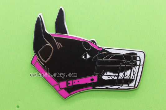 Muzzled Dog Enamel Pin
