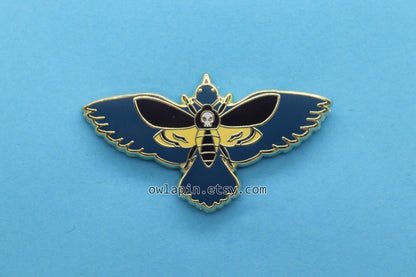 Death's Head Hawkmoth Starling Enamel Pin