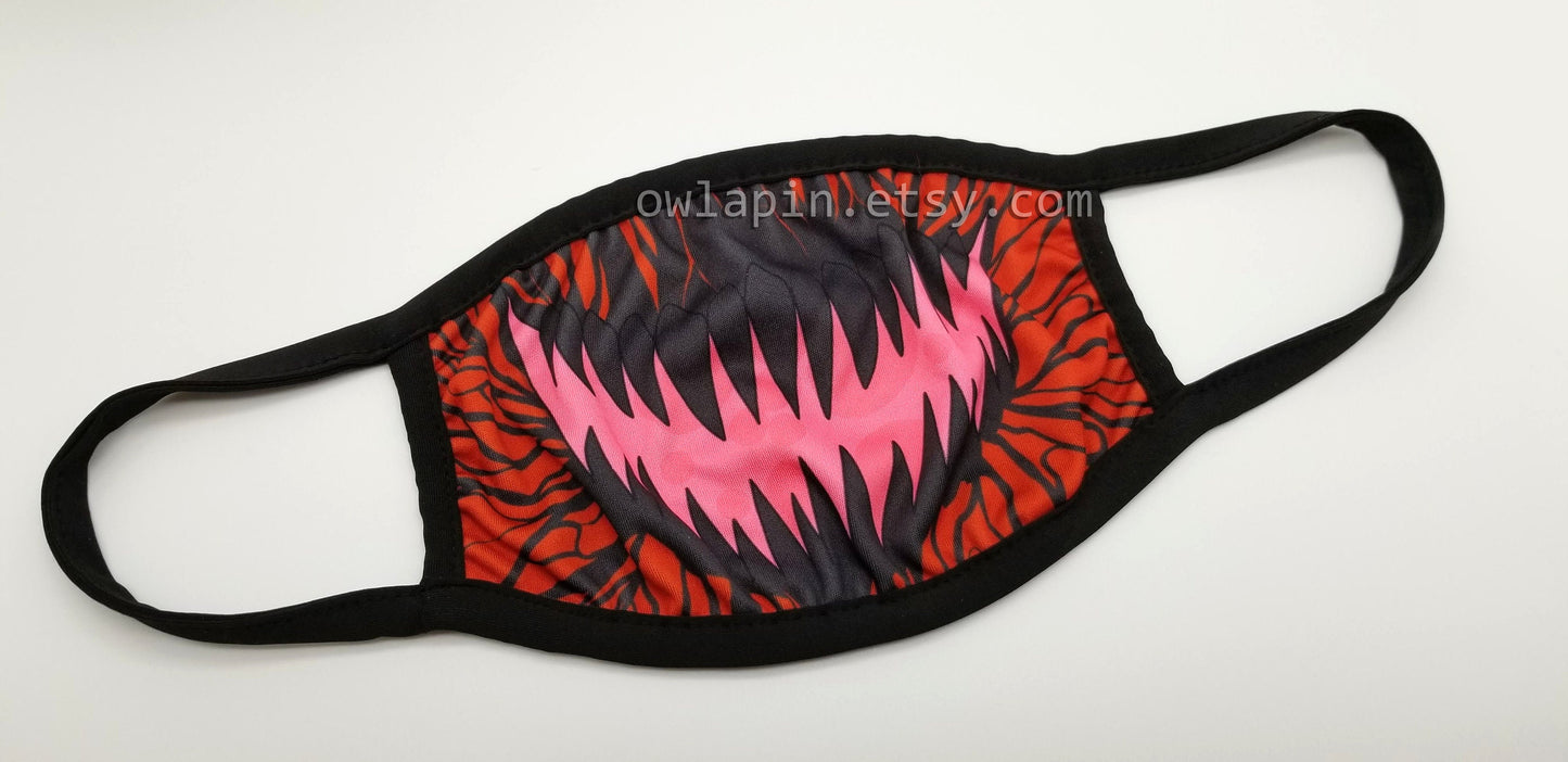 Red Monster Carnage Dust Face Mask With Filter Pocket