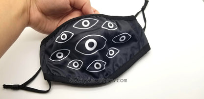 Eye Cluster Spooky Pattern Creepy Dust Face Mask with Filter Pocket