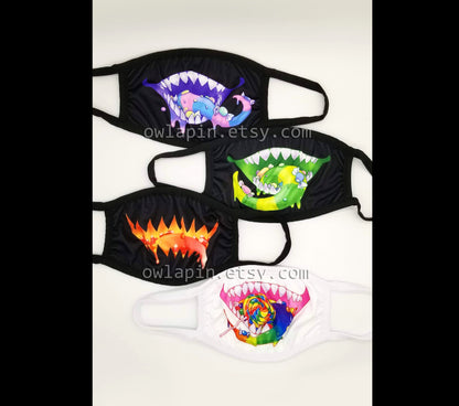 Candy Monster Creepy Cute Dust Face Mask With Filter Pocket