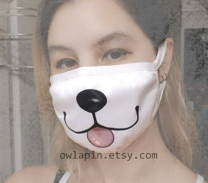Cute Dog Animal Crossing Dust Face Mask With Filter Pocket