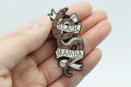 Black Mamba Snake Enamel Pin