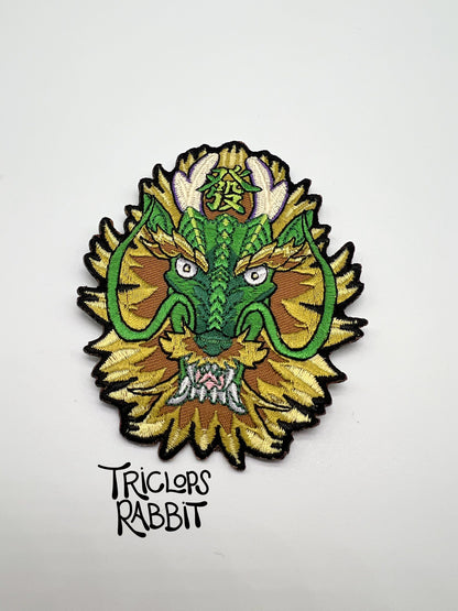 Green Dragon "Fa" Iron-On Patch