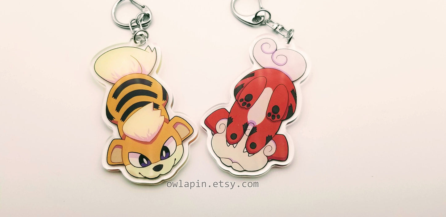 Orange Dog Keychain - Cute Paws