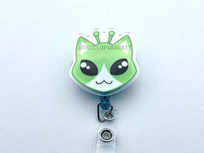 Alien Cat Retractable Badge Reel