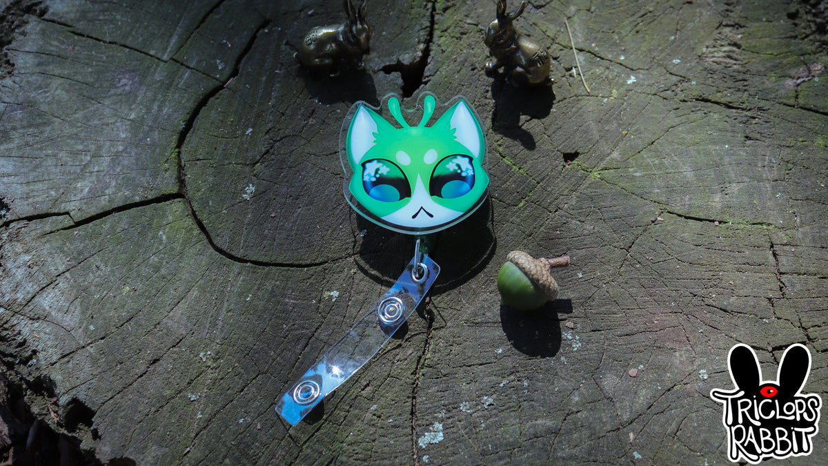 Alien Cat Retractable Badge Reel