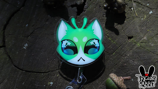 Alien Cat Retractable Badge Reel