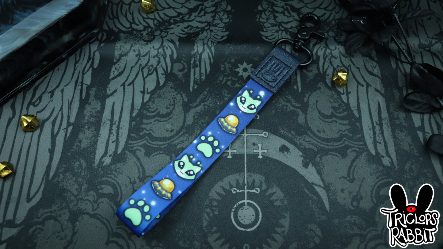 Alien Cat Wrist/Neck Lanyard and Keychain