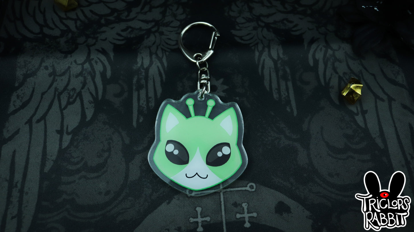 Alien Cat Wrist/Neck Lanyard and Keychain