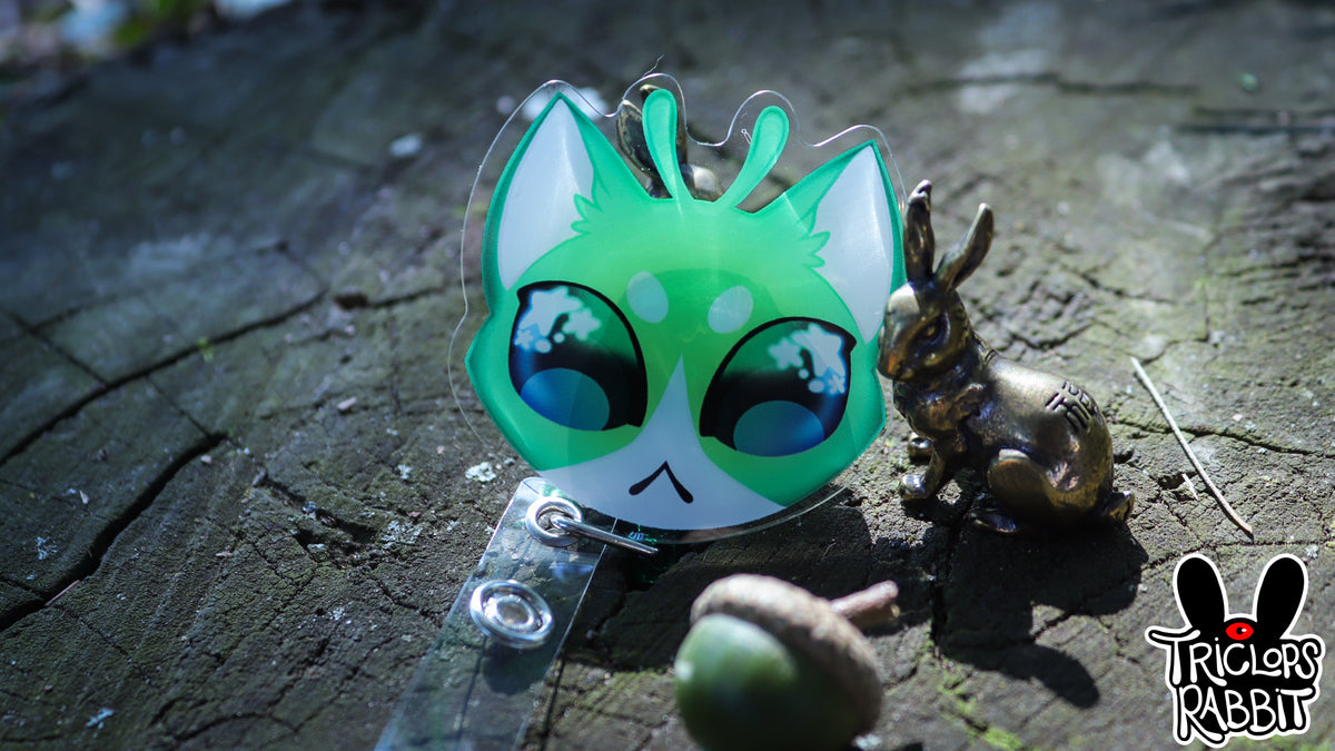 Alien Cat Retractable Badge Reel
