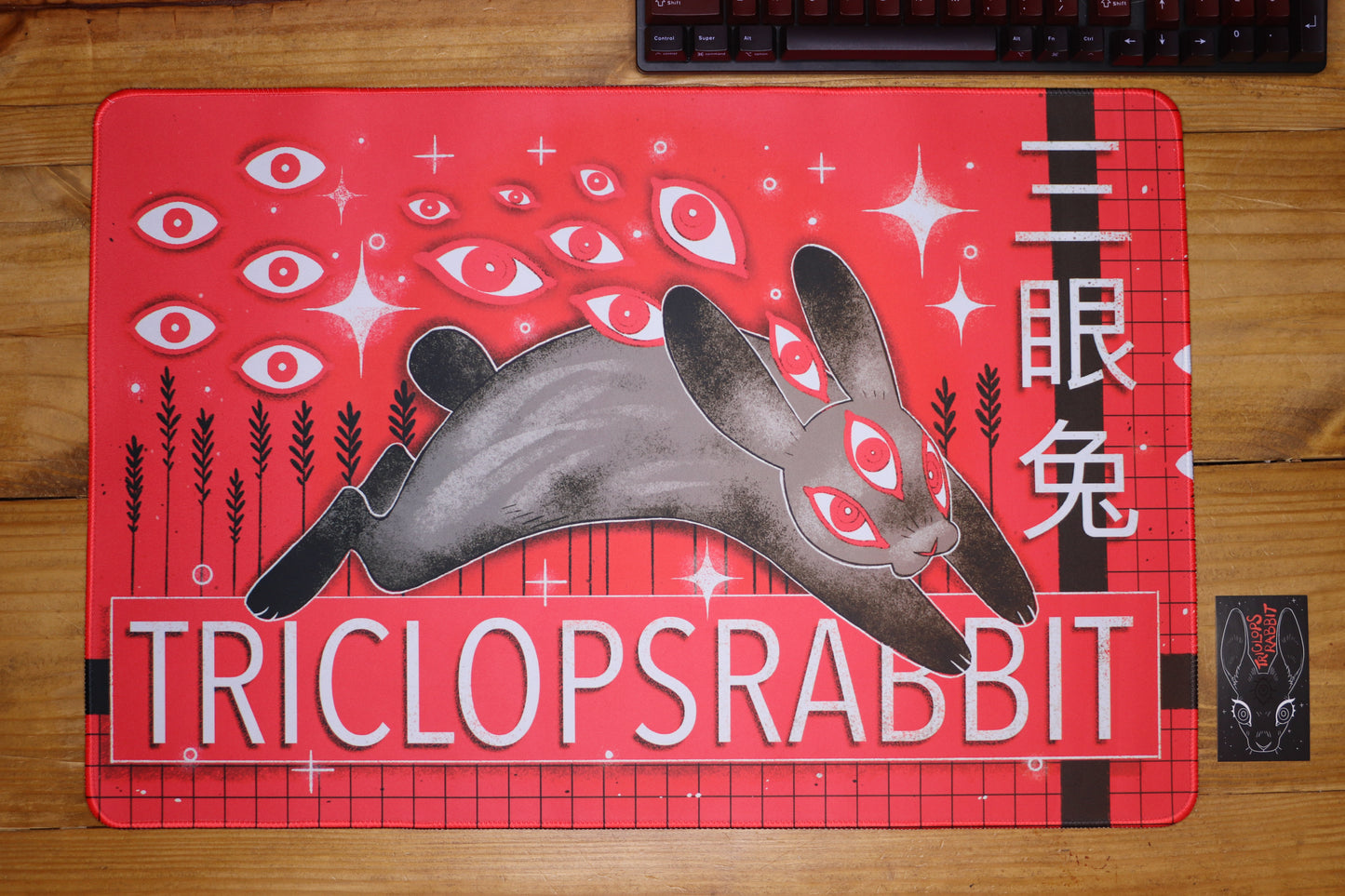 Triclops Rabbit Desk Mat