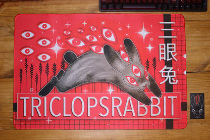 Triclops Rabbit Desk Mat