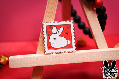 Bunny Rabbit Stamp Enamel Pin