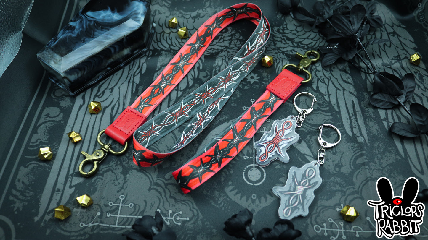 Barbed Wire Wrist/Neck Lanyard and Keychain