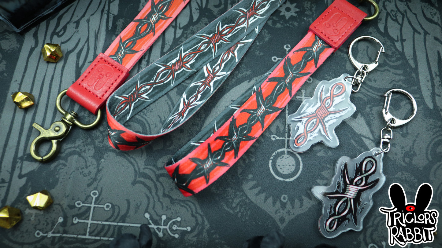 Barbed Wire Wrist/Neck Lanyard and Keychain
