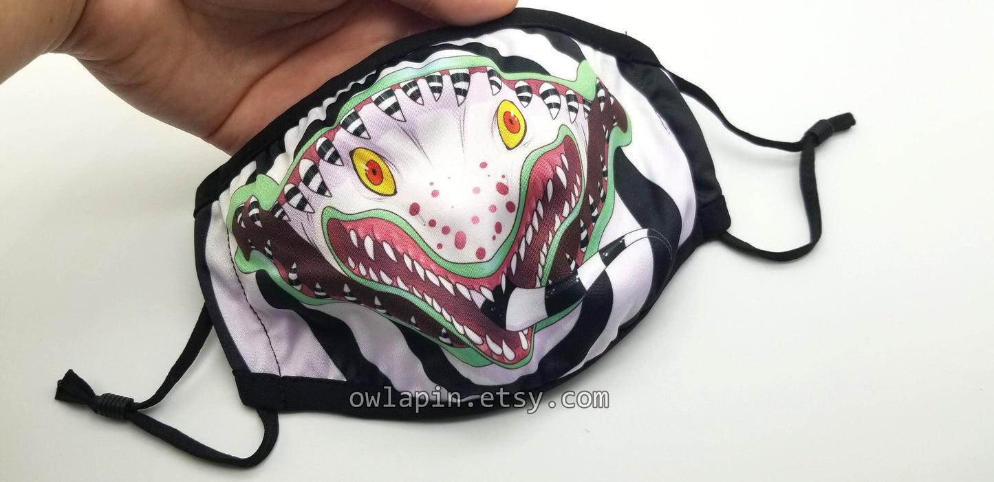 Beetlejuice Sandworm Monster Dust Face Mask With Filter Pocket