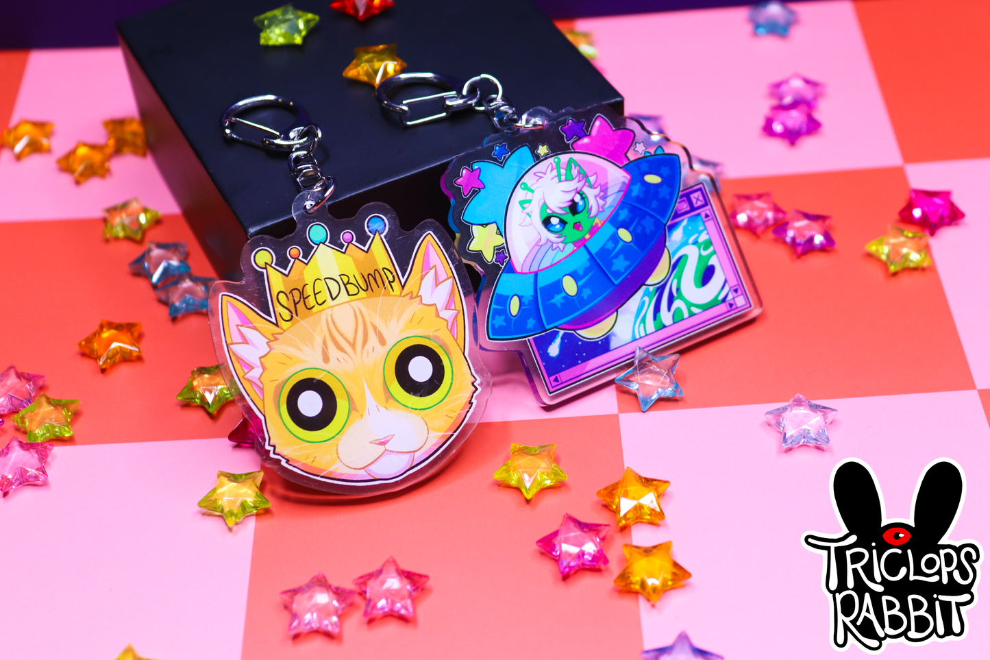 Speedbump and Horseradish (Cat) Keychain