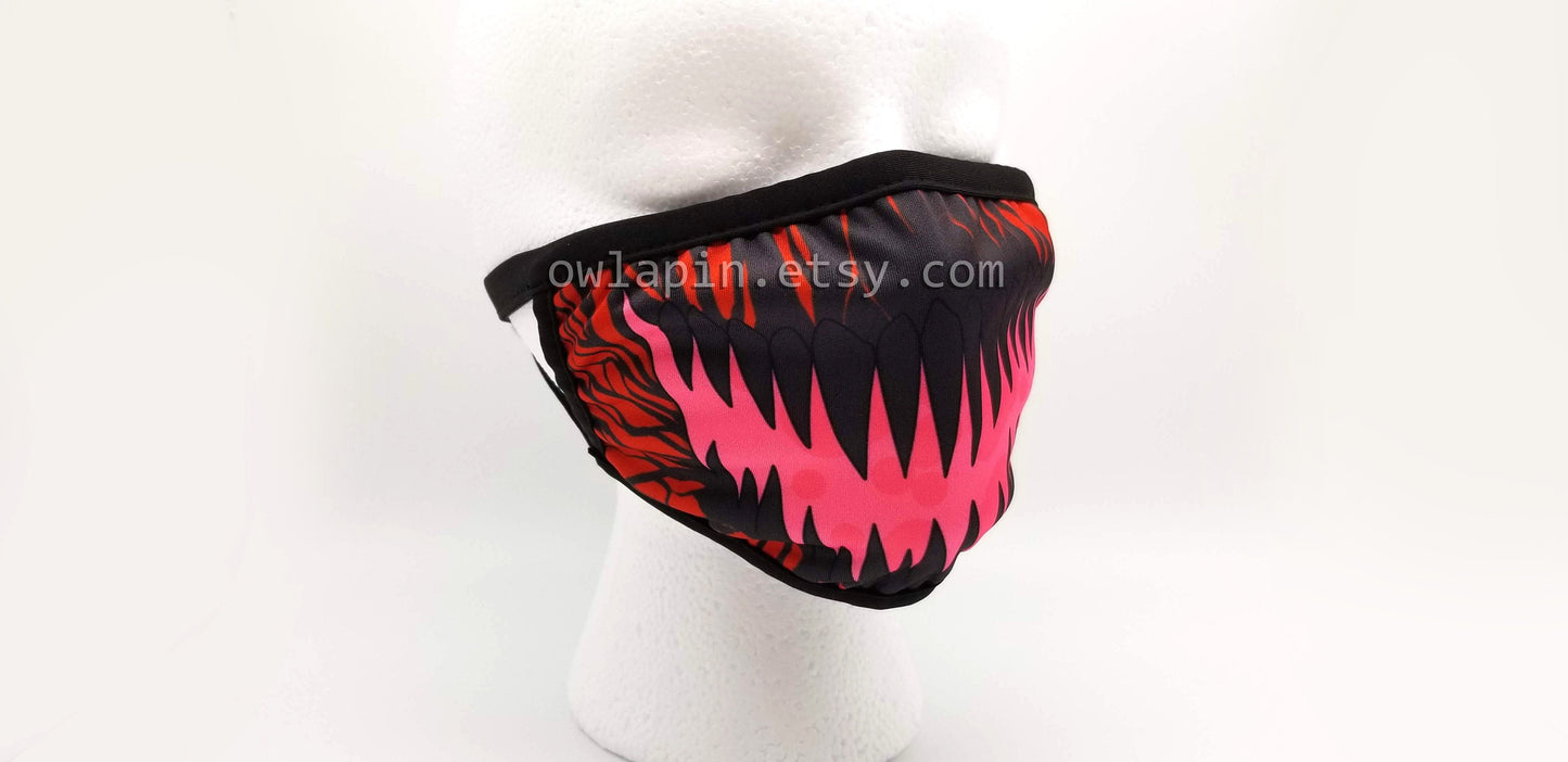 Red Monster Carnage Dust Face Mask With Filter Pocket