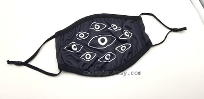 Eye Cluster Spooky Pattern Creepy Dust Face Mask with Filter Pocket